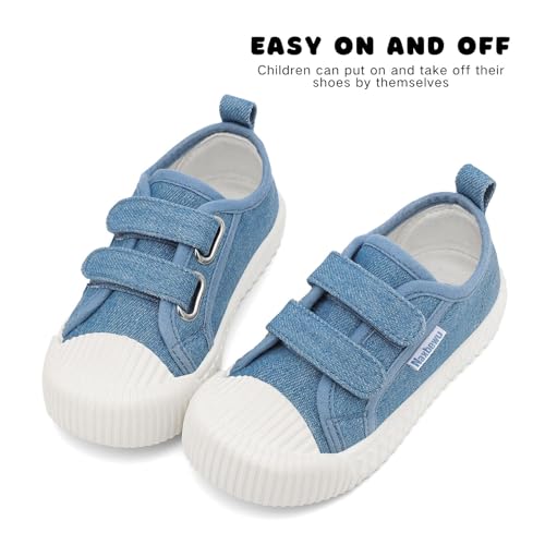 Toddler Boys & Girls Sneaker Adjustable Slip On Canvas Hook and Loops Walking Shoes,Size 5-123
