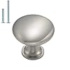 homdiy 10 Pack Brushed Nickel Cabinet Knobs, Single Hole Dresser Pulls, Satin Nickel Knobs, Drawer Knobs, Silver Hardware for Door, Kitchen and Drawer