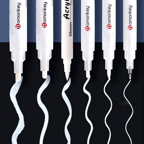 Caelura 6 Lackstift Weiß Set, Permanent Marker Weiß, Weiße...