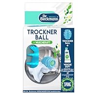 Dr. Beckmann Trocknerball | Für frische und kuschelig-weiche Wäsche | Mit Wäscheduft befüllbar | Verkürzt die Trockenzeit | inkl. Gratis-Probe Spring | 50 ml