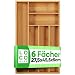 Produktbild Loco Bird Besteckkasten für Schubladen aus Bambus 6 Fächer - 27,5x44,7x5cm Besteckeinsatz für Schubladen verstellbar - Besteck Organizer Küche Holz - Schubladeneinsatz Küche - Cutlery Organizer