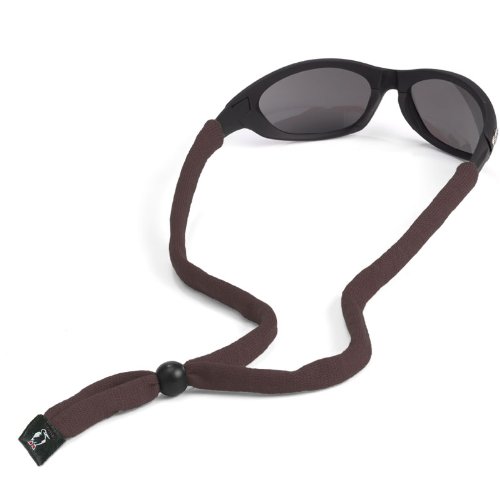 Chums Original Cotton Retainer - Unisex Eyewear Keeper for Sunglasses & Glasses - Adjustable Fit, Washable & Made in USA (Standard-End, Dark Brown)
