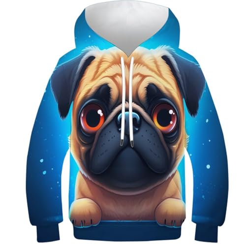Sweat à capuche imprimé 3D ado pour hiver chaud vêtement décontracté 9-11 ans