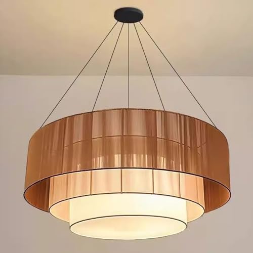 Lustre en lin de 60 cm suspension bohème luminaire moderne pour salon avec structure métal