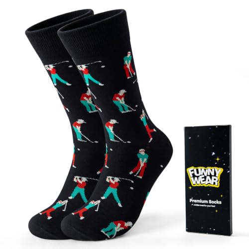 BONANGEL Golf Socks for Men, Funny Golf Gift for Dad Husband Golfers 1 Pair - image 1
