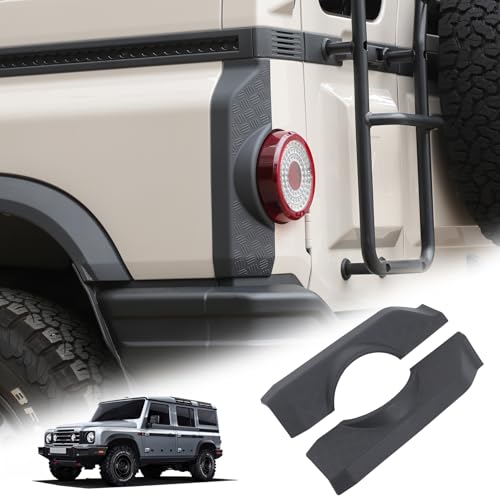 Tumukiw 2PCS Rear Door Armor Corner Guards Compatible with INEOS Grenadier 2022-2025 Accessories, Tail Light Cover Guards Protector Rear Quarter Panel Textured Black Decoration