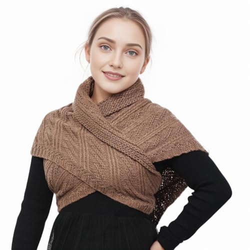 Women Winter Warm Scarf Medieval Vintage Knitted Cosy Wrap Shawl Warm Ladies Sweater Triangular Scarves Cape2