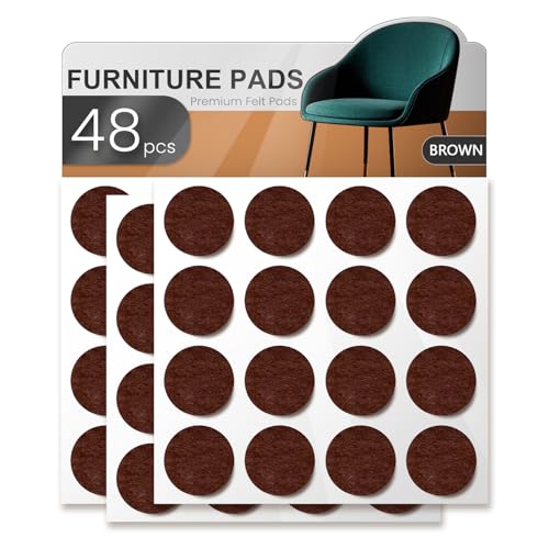 YOESSA 48 PCS Felt Furniture Pads, Chair Leg Floor Protectors, Furniture Sliders for Hardwood...