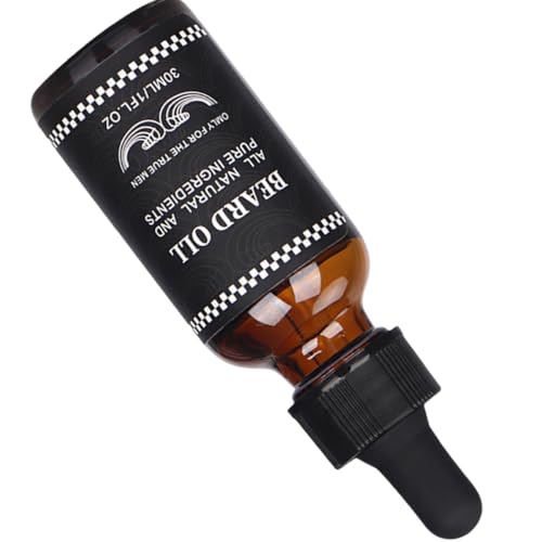SHERCHPRY Olio per Barba Uomo 30Ml Fluido Nutriente Essenziale per la Cura e Crescita della Barba per Prurito e Forfora Portatile per Viaggi e Uso Quotidiano