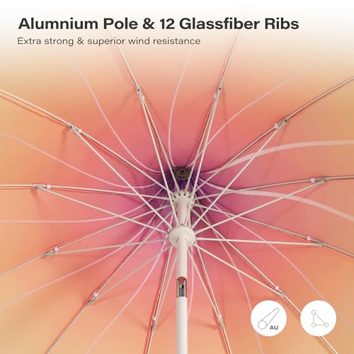 image for LAUSAINT HOME 9ft Pagoda Patio Umbrella with Petal Shape Canopy, Delux