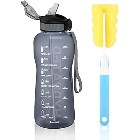 MYFOREST Sport Trinkflasche - 2,2Liter Motivierende Wasserflasche Cover