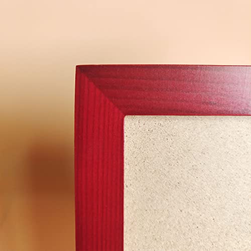 Image of 5x7 Picture Frames RED Solid Wood Frame, Plastic Panel (Film Needs to be Removed) Table or Wall.Front Window Opening 4.5x6.5 inch.