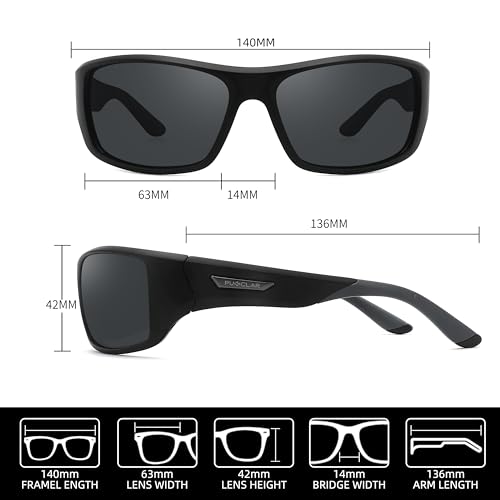 PUKCLAR Mens Sports Polarised Sunglasses for Men Women Running Cycling Fishing Driving Golf TR90 Frame - Image 4