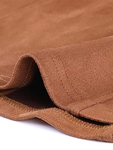 Allegra K Women's Faux Suede Vest Utility Buttoned Sleeveless Jacket With Cargo Pocket Small Brown #TOP5