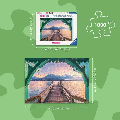 Rompecabezas Ravensburger Puente Peatonal en el Lago de Annecy 1000 piezas para adultos miniatura 3