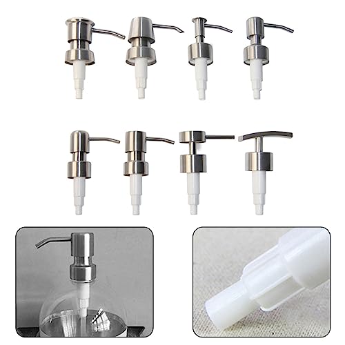 Image of Universal Stainless Steel Dispenser Head Electroplated Brushed Nozzle Replacements For Bathroom And Kitchen Liquid Soaps Fits 25mm Bottle Mouth