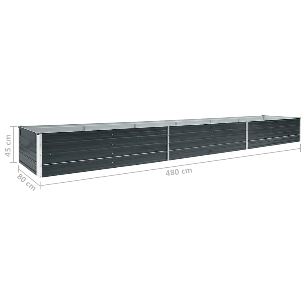 vidaXL Podwyższona donica z galwanizowanej stali 480x80x45 cm antracyt