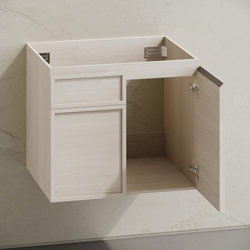 Swiss Madison St. Tropez 24" Wall-Mounted Bathroom Vanity Cabinet Without Top in White Oak by Swiss Madison - Image 7