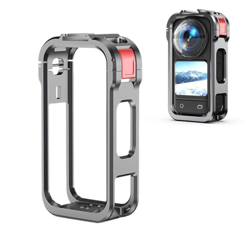 For Insta360 x6 �P�[�W �A���~�����t���[�� �}�O�l�b�g���N�C�b�N�����[�X �R�[���h�V���[�}�E���g 1/4�l�W �g���P�[�X | �C���X�^360 x6�Ή� �J�����P�[�W �ی�P�[�X �J�����ی�t���[�� �O�r/�z��/���]�ԃN���b�v�Ή� Insta
