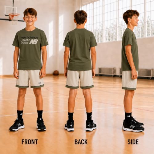 Image of New Balance Boys Short Sets - 2 Piece Active Performance Athletic Shirt and Kids Basketball Gym Shorts for Boys (8-12)