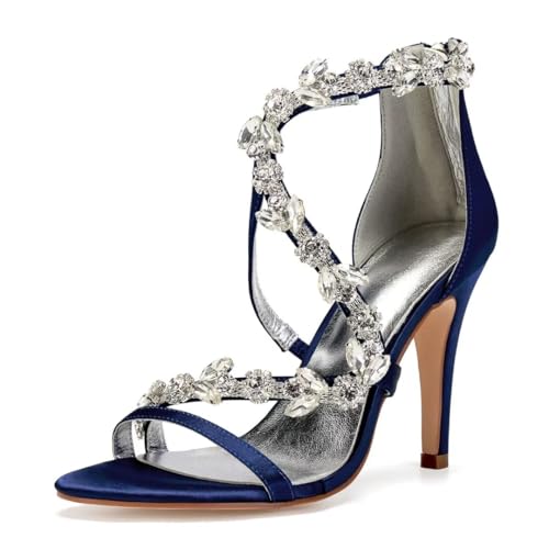 High Heel Wedding Shoes for Bride Open Toe Rhinestones Bridal Heeled Sandals Wedding High Heels product thumbnail 12