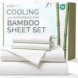 100% Rayon Derived From Bamboo - Bamboo Sheets Twin Size - Cooling Sheets for Twin - Ultra Soft, Breathable & Hotel Luxury Bedding - 1 Flat & 1 Fitted & 1 Pillowcase w/ 16 Inch Deep Pockets - White
