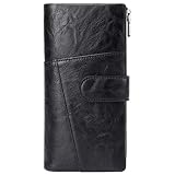 Faneam Monedero Cartera Mujer Grande, Billetera para Mujer con RFID Bloqueo, Cartera de Piel PU, Monedero con Doble Cremallera, Monedero de Gran Capacidad, 23 Compartimentos para Tarjetas