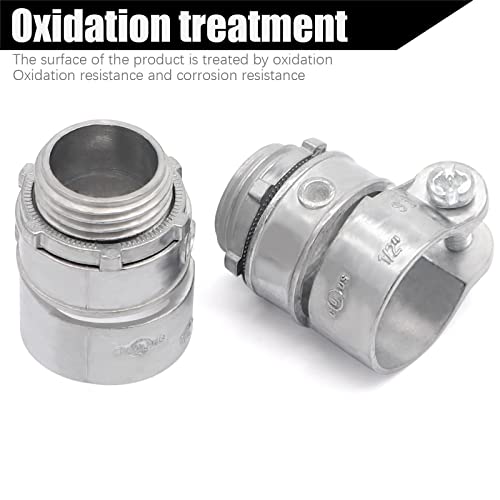 Fuzbaxy 6Ft 1/2-Inch Alflex-Type Rwa Reduced Wall Metal Aluminum Flexible Conduit With 2Pcs Flex Squeeze Connectors Kits-Us Listed #TOP4