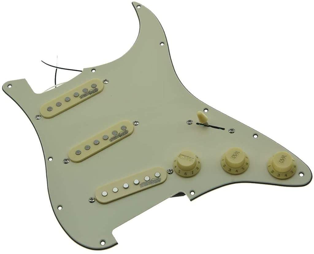 Dopro Loaded Guitar Pickguard with Wilkinson Pickups Prewired ST Pickguard for USA/Mexico Made FD Strat Stratocaster Aged White