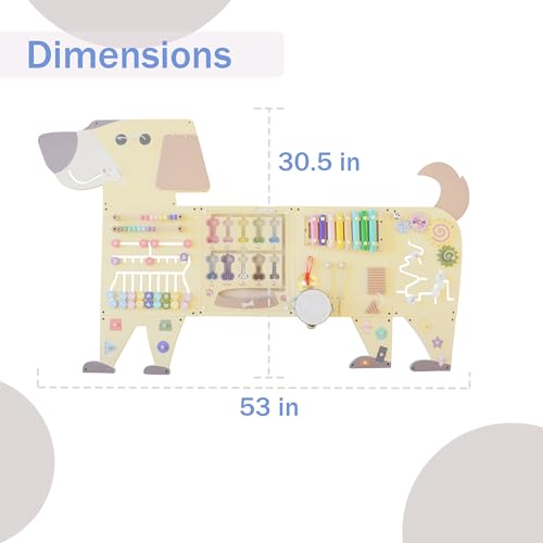 Image of Dog Activity Wall Busy Board Panels, Toddler Learning Activity Center, Montessori Sensory Activity Board, Educational Toys for Children's Playroom & Daycare