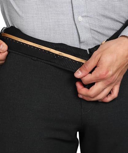 Image of GHPC Stylish Slim Fit Polyester Lycra Stretchable Formal Pant for Men | Mens Fashion Plain Solid Wear Dress Trousers Pants for Office or Party