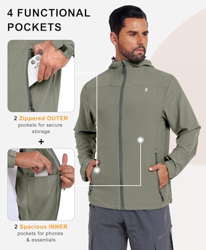 Little Donkey Andy Men's UPF 50+ Sun Protection Hoodie Jacket Lightweight Full Zip Hoodies Long Sleeve Shirts Hiking Fishing4