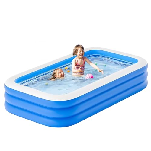 Aculldo プール 大型 ビニールプール ワイヤレス空気入れ 電動ポンプ付き 自動膨脹 PVC材質 厚手 耐摩擦 収納便利 滑り台付き 家庭用 子供用 室内 室外 水遊び 芝生遊び 猛暑対策 (2.6m 3層)