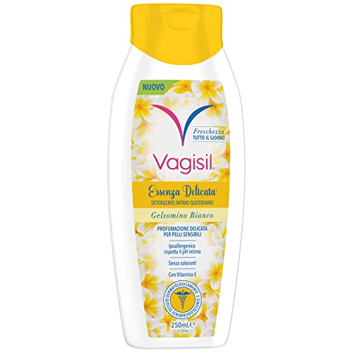 Vagisil Damenunterwäsche, milde Essenz mit weißem Jasmin, Intimhygiene, seifenfrei, respektiert den pH-Wert der Intimhaut, 250 ml