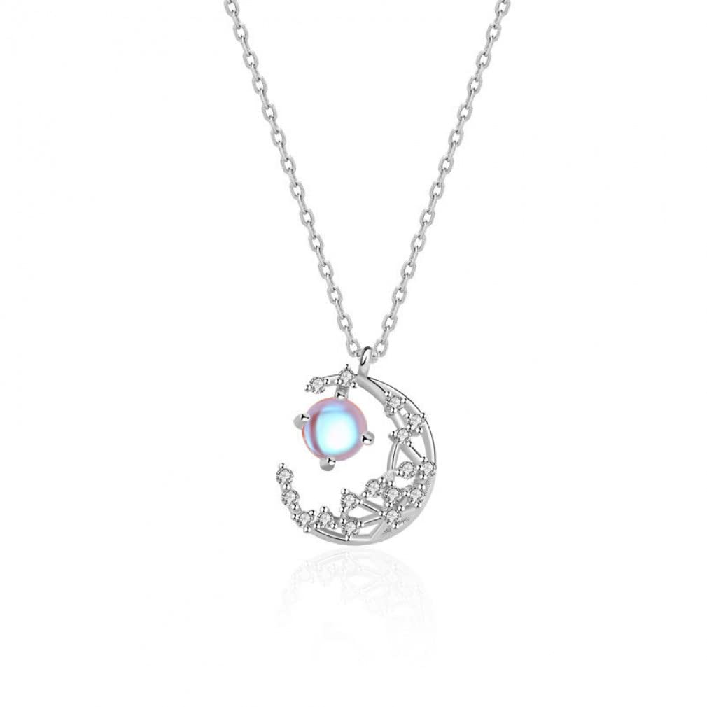 Collar con Colgante de Estrellas y Luna para Mujer, joyería de Plata de circón s925, Regalo de cumpleaños