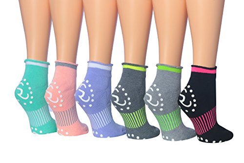 image for Ronnox Women's 6-Pairs Anti-Skid Non-Slip Silicone-Gripper Low Cut Cus