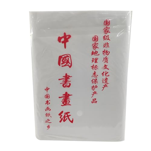 Half-Raw Xuan Calligraphy Paper - Premium Chinese & Japanese Rice Paper, Ideal for Brush Ink Writing, Sumi-e Painting, 100 Sheets, 13.4