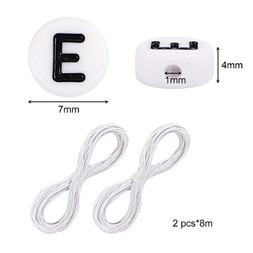 Jpsor 600Pcs White Round Letter Beads For Jewelry Making Acrylic Alphabet Beads Bracelets Kit For Diy Necklaces Key Chains Making #TOP1