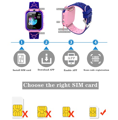 linyingdian Kids Smartwatch, Girl IP67 Smart Watch, LBS, Call, Voice Chat, SOS, Class Mode, Camera, Games, Gift voor… - Image 8