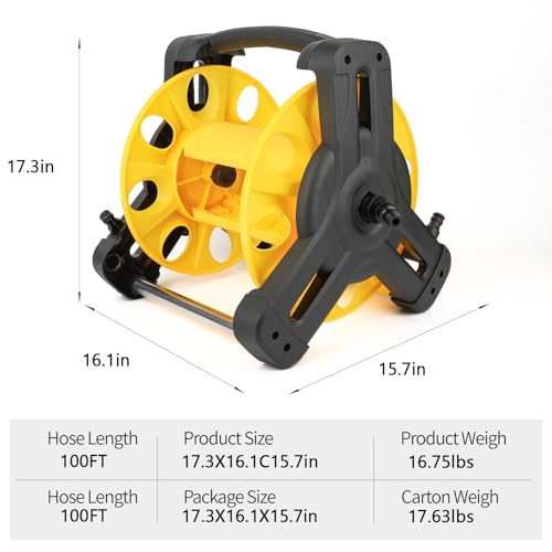 Retractable Garden Hose Reel, Heavy Duty Stainless Steel Water Hose,Male to Female Fittings, Easy to Use and Store, Strong and Sturdy, Suitable for Yard and Lawn (100FT) by BUWZUJR - Used condition - Image 5
