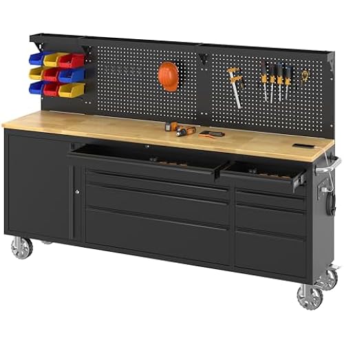 SPECRAFT 84-Inch Rolling Tool Chest with 10 Drawers