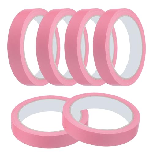 Image of MECCANIXITY Masking Tape 0.7 Inch x 21 Yard Painter's Tape Pink Paint Tapes for DIY Crafts Arts Drawing Decoration Labeling Car Painting Artist Teachers, Pack of 6