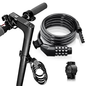 NDakter Bike Lock, E Scooter Locks with Unique Male Narrow Designed, Especially Suitable for All Series Electric Scooter of Segway Ninebot Xiaomi Mijia, Ideal 4ft 4-Digit Resettable Combo Cable Lock