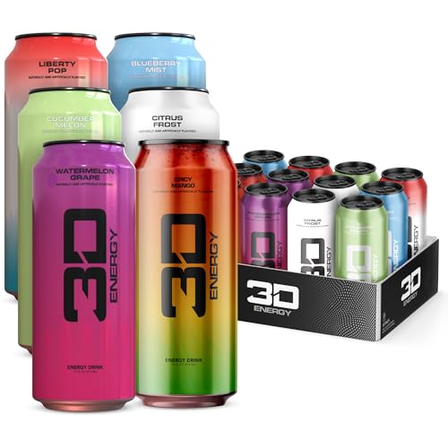 3D Sugar-Free Energy Drinks, Variety Pack - Clean Energy Drink
