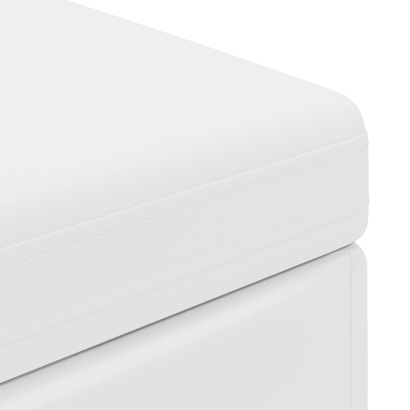 vidaXL Halka Biały Skóra ekologiczna i drewno inżynieryjne, Nowoczesny, trwały, kompaktowy stołek do kuchni, stylowy design, wygodne siedzenie, minimalistyczne meble