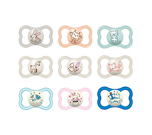 MAM Air Night & Day Baby Pacifier, for Sensitive Skin, Glows in T...