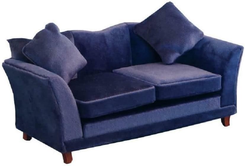 Melody Jane Dollhouse Modern Royal Blue Sofa Contemporary Miniature Living Room Furniture