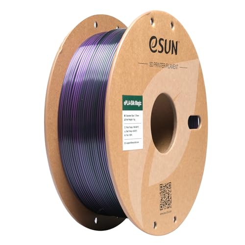 eSUN PLA Bicolore Soie Filament 1.75mm, Soyeux Coextrusion Magique PLA Filament Changement DÃ©gradÃ©, Bobine de 1KG (2.2 LBS) pour Imprimante 3D, Soie Noir Violet