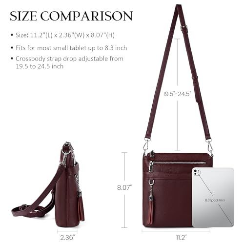 befen Genuine Leather Crossbody Purses for Women, Womens Medium Cross Body Bags Handbag Shoulder Purse with Adjustable Straps4