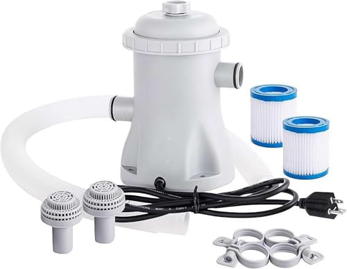 Cartridge Filter Pump for Ground Pools Pools,330 GPH Paddling Pool Electric Water Pump with Pool Filter Cartridge Pool Pumps,Pool Filter Pump,Above Ground Small Pool Filter Pump,Improved Water Clarity
